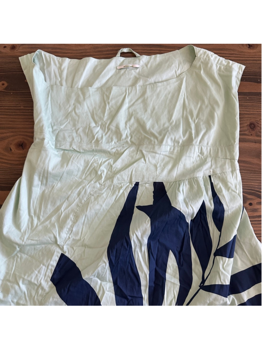 Skunkfunk Leaf Print Mini Dress Womens S Green Blue Organic Cotton - Picture 3 of 14
